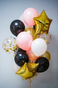Fountain,Of,Balloons,,Pink,,Gold,,Black